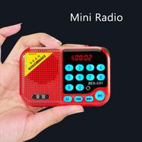 C01 Mini nešiojama pagyvenusių žmonių radijo kortelė, mažas garsiakalbis, 3,5 mm lizdas TF kortelė / USB Mp3 grotuvas raudona