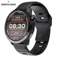 NORTH EDGE X-TREK 2 GPS Maršrutų sekimas Sportinis išmanusis laikrodis 1.43 Amoled ekranas 3ATM Vandeniui atsparus laikrodis Bluetooth skambutis Aukštis Kompasas juoda