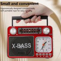 Portable AM/FM/SW Retro Radio Vintage Multifunctional Radio With Speaker Flashlight BT5.0 TF Card For Indoor Outdoor Emergency raudona