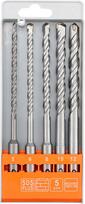 Gražtų rinkinys betonui SDS+, 5vnt. Sthor | skersmuo: 5, 6, 8, 10, 12 mm