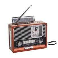 Nešiojamas retro radijo FM/AM/SW1-6 radijo imtuvas Bluetooth garsiakalbis Saulės MP3 muzikos grotuvas su LED apšvietimu USB/TF kortele/AUX oranžinė