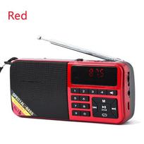 FM radijo skaitmeninis MP3 muzikos grotuvas Nešiojamas mini garsiakalbis su LED žibintuvėliu kišeninis radijas lauke raudona
