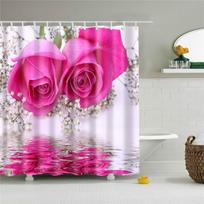 Flower Dandelion Red Rose Small Fresh Shower Curtains Bathroom Curtain Frabic Waterproof Polyester Bathroom Curtain with Hooks 90*180cm