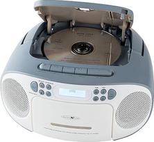 "Reflexion" RCR2260DAB/BL Nešiojamasis CD/MP3 kasetinis USB DAB+ stereo radijo imtuvas (2 x 12 W maksimalios muzikos galios), 3,5 mm "Aux-In" jungtis ir 3,5 mm ausinių išvestis, skaitmeninis LCD ekranas, mėlynos spalvos