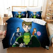 Exquisite Cartoon Ben 10 Wallpaper Anime Print Bedding Set Duvet Cover Comforter Bed Youth Kids Girls Boys Birthday Gift 100x135cm