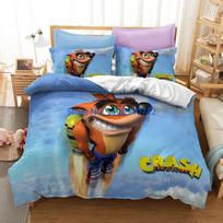 Classic Game Crash Bandicoot Cartoon Duvet Cover Set 3D Print Comforter Cover Bedclothes for Boy Girl Bedding Sets Bedroom Decor Child 120x150cm