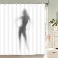 Waterproof Women Shadow Shower Curtain  Sexy Girl Portrait High Quality Bathroom Curtains for Home Decorations with Hooks W90xH180cm