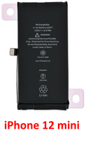 iPhone 12 mini baterija 2227 mAh (OEM) : Kokybė - Originalas (Service Pack), Talpa - Standartinės talpos, Tarpinė  (klijai) - Nereikia