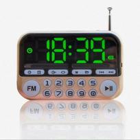 Nešiojamas mini FM radijo garsiakalbis Muzikos grotuvas TF kortelė USB Kompiuteriniam iPod telefonui su LED ekranu Dancing HiFi Signalizacija -25 auksas