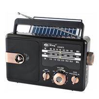 Klasikinis retro radijo imtuvas, nešiojamasis USB įkraunamas Am Fm radijas, maitinamas saulės energija juoda