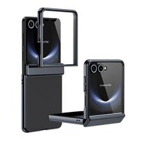 Prabangaus matinio dengimo AG atverčiamas telefono dėklas Samsung Galaxy Z Flip 7 FE 6 5 4 3, apsauginė plėvelė ekranui, kietas apvalkalas, smūgiams atsparus dangtelis Galaxy Z Flip 7 juoda