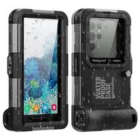 Shellbox IP68 15M atsparus vandeniui telefono dėklas, skirtas Samsung Galaxy S25Ultra S24 S23 Xiaomi 15 Redmi Note 14 13, profesionalus nardymo dangtelis for Samsung Series(6.9") juoda