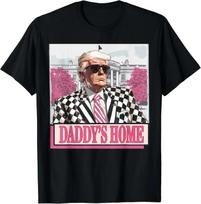 ZX TEE Juokinga Dovana Tėčio Namai Trumpas Rožinis 2024 Take America Marškinėliai Unisex Stiliaus Marškinėliai Moterims Vyrams Drabužiai Streetwear Y2k S