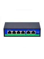 PoE šakotuvas 100Mbps 4portų+2G uplink, IEEE802.3af/at , PoE 250m., 72W(52V 1.5A)