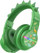 "iClever" "Bluetooth" ausinės vaikams, spalvotos LED lemputės, vaikiškos ausinės per ausis, 74/85 dBA garsumo riba, 85 valandų trukmės, "Bluetooth 5.2", įmontuotas mikrofonas