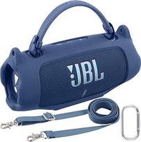 Khanka JBL Charge 6 silikoninis apsauginis dėklas su nuimamu dirželiu per petį ir kabliuku, lankstus minkštas dėklas JBL Charge 6 nešiojamajai "Bluetooth" kolonėlei, tik dėklas (mėlynas)