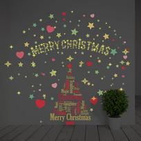 WALPUS Weihnachtsdekorationen Wandaufkleber "Magiškas Weihnachtsbaumdekorationsset " Wandbilder, Wandsticker, Wohnzimmer, Kinder, Kinderzimmer, Schule, mehrfarbig