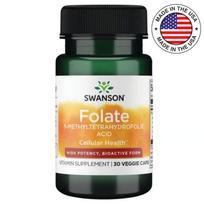 SWANSON Folio rūgštis (vitaminas B9) (30 kaps.)