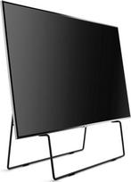 "EVA SOLO Carry" televizoriaus stovas 93,2 x 84,7 x 11,5 cm TV stovas plokščiaekraniams televizoriams 40-65 colių televizoriaus stovas Lankstus kambario dalytuvas TV stovas su odiniais dirželiais juodas