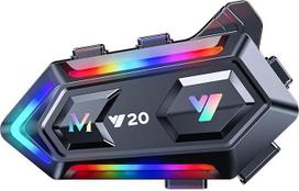 "OBEST" motociklo "Bluetooth" ausinės, šalmo ausinės su RGB apšvietimu, belaidė laisvų rankų įranga "Bluetooth 5.3" motociklui, dvigubas triukšmo slopinimas, IPX6, 1000 mAh