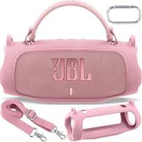 Aenllosi JBL Charge 6 "Bluetooth" garsiakalbiui skirtas silikoninis dėklas, nešiojimo krepšys su peties dirželiu ir karabino kabliuku, tik dėklas, garsiakalbis neįtrauktas (rožinis)