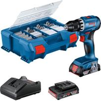 Bosch GSR 18V-45 PROFESSIONAL - Bohrer/Schrauber - schnurlos - 2 Geschwindigkeiten - Bohrfutterschlüssel 13 mm - 45 N·m - 2 Akkus, Ladegerät enthalten - 18 V (06019K3205)