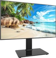 Universalus reguliuojamo aukščio televizoriaus stovas Televizoriaus stovas Televizoriaus stovas LCD LED plokščiaekranis televizoriaus stovas Stiklo laikiklis VESA 200 x 200 Stovas / juodas, išlaiko iki 35 kg svorį