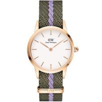 Išmanusis laikrodis Daniel Wellington DW00100680 Moteriškas laikrodis Iconic NATO Žalia/Violetinė 28mm 3ATM