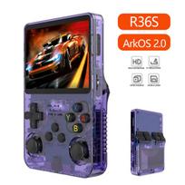 Žaidimų konsolė ORIGINALUS ArkOS 2.0 R36S RETRO ŽAIDIMŲ KONSOLĖ – 20 000 ŽAIDIMŲ, 64GB, VIOLETINĖ