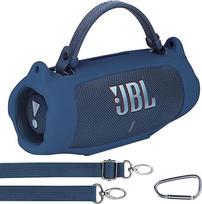 "Lebakort" silikoninis dėklas nešiojamajai "JBL Charge 6" kolonėlei su petnešomis ir alpinistine sagtimi (mėlynas)