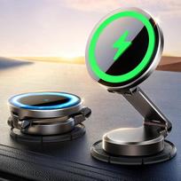 JOYROOM Mobiliojo telefono laikiklis automobilyje su įkrovimo funkcija Metalinis sulankstomas "Magsafe" laikiklis automobilyje