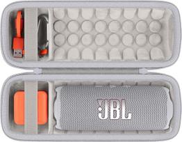 Khanka skirtas JBL Flip 7 / Flip 6 vandeniui atspariam nešiojamam "Bluetooth" garsiakalbiui Kietas dėklas Kelionės laikymo krepšys tik dėklas (baltas)