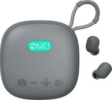 ONES MusPlay belaidis garsiakalbis su ausinėmis 2-in-1, išmanusis [Bluetooth/AUX/MP3] [žaidimų/muzikos režimas] [24 val. garsiakalbiai/60 val. ausinės, ilgas atkūrimas] Nešiojamasis kompaktiškas