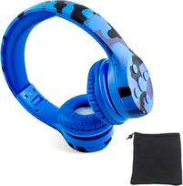 YUSONIC vaikiškos "Bluetooth" ausinės, "Bluetooth" ausinės vaikams su 85 dB garsumu, muzikos bendrinimo funkcija, įmontuotu mikrofonu ir 15 valandų žaidimo trukme (E2 kamufliažas)