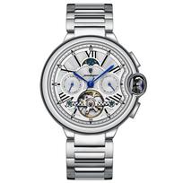 Prabangus vyriškas laikrodis Tourbillon Data Savaitė Nerūdijančio Plieno Vyriškas Laikrodis Atsparus Vandeniui Automatinis Mechaninis Karinis Vyriškas Laikrodis white