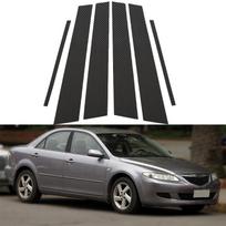 6 vnt. Mazda 6 Sedanas Prieš atnaujinimą 2003 2004-2007 Anglies pluošto išvaizdos Automobilio statramsčio stulpelių langų apdailos dangteliai BC stulpelio lipdukai