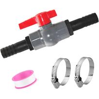 Patvarus PVC rutulinis vožtuvas Žarnos jungtis 40 mm sriegis 32 mm spygliuota baseino tvenkinio vandens srauto valdymui