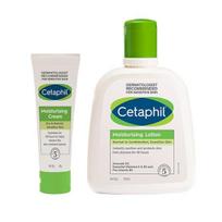 Cetaphil drėkinamasis losjonas jautriai ar sausai odai 250 ml ir drėkinamasis kremas 80 g rinkinys white