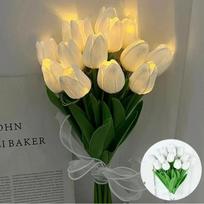 10 vnt. LED tulpės puokštė naktinė lemputė namų sodui dirbtinės gėlės PU tulpės dirbtinės gėlės dekoracija vestuvėms gimtadienio dovana random color,1 bunch