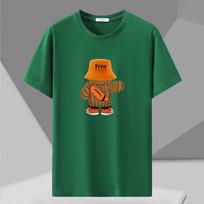 Men's Korean Style Trendy Crew Neck Loose Fit Short Sleeve T-Shirt XXL rašalinės žalios spalvos