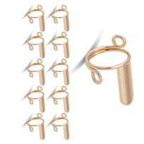 Reusable Metal Nail Rings for Press Ons (No Glue) Size Adjustable for Acrylic Nails Removable Fingernail Rings Set auksas