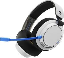 "Skullcandy SLYR Pro" belaidės "Playstation", "Xbox", asmeniniam kompiuteriui arba "Nintendo Switch" skirtos žaidimų ausinės su USB-A siųstuvu, pasižyminčiu ypač mažu vėlavimu - baltos/mėlynos spalvos