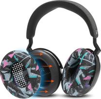 "WC SweatZ Momentum 4" - patentuoti "Wicked Cushions" ausinių užvalkalai "Sennheiser Momentum 4" belaidėms ausinėms per ausis | Atsparūs prakaitui ir lengvai skalbiami | 90-ųjų juoda