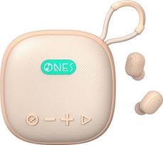 ONES MusPlay belaidis garsiakalbis su ausinėmis 2-in-1, išmanusis [Bluetooth/AUX/MP3] [žaidimų/muzikos režimas] [24 val. garsiakalbiai/60 val. ausinės, ilgas atkūrimas] Nešiojamasis kompaktiškas