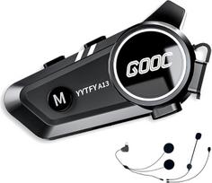 YYTFY Motociklininko "Bluetooth" šalmo vidinio ryšio ausinės su balso asistentu - universalus garsiakalbis, atsparus vandeniui, 1500 mAh baterija (važiavimas dviračiu/slidinėjimas/kopimas)
