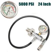PCP Oro Pildymo Stotis Pildymo Adapteris 5000psi Dažasvydžio Pneumatiniam Šautuvui SCBA Dažasvydžio HPA Balionas su 24  Žarna Juodas+Sidabrinis