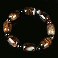 18mm natūralaus agato chalcedono inkrustuota apyrankė su karoliukais, kinų stiliaus vyriški papuošalai, dovana 1set