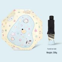 Women's Retro High-End Dual-Use Cartoon Dog Automatic Folding Umbrella