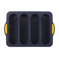 Non-Stick 4-Cavity Silicone Baguette Mold for French Bread Baking pilka spalva