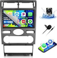 6G + 128G CAMECHO Android 13 automobilinis radijas "Ford Mondeo 3" 2004-2007 m. (hečbekas) su navigacija Carplay Android Car, Octa Core, 9 colių ekranas, automobilinis radijas su Bluetooth RDS 32EQ DSP Mirror Link +